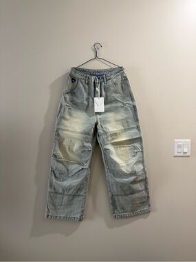 Aelfric Eden Washed Gray Relaxed Wide-Leg Jeans
